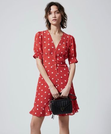 Robe The Kooples rouge à pois