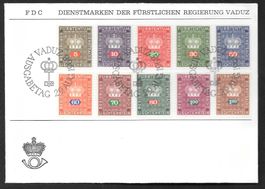 FL FDC Teil-Serie D48-D55/D57/D58 Dienstmarken ET 29.8.1968