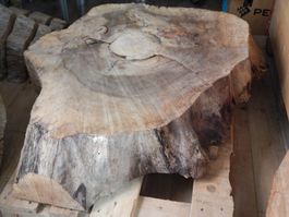 XXL Nussbaum-Wurzelstockscheibe 120×142×20 cm Baumnuss