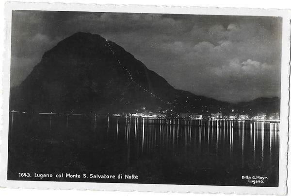 Cartoline postali: Lugano Monte S. Salvatore di notte – Usato da Olten venduto da clotaldi