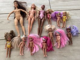 Barbie Puppen Konvolut 13 Stück verschiedene Grössen