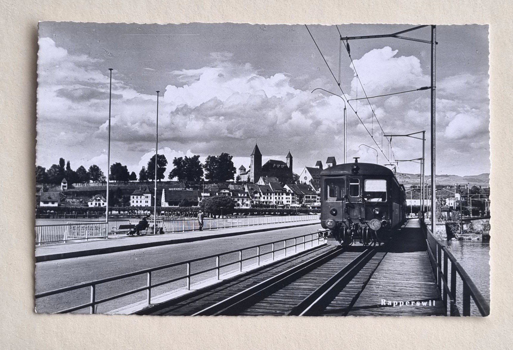 Ansichtskarten: Rapperswil - Eisenbahn auf dem Seedamm – Gebraucht aus Rothrist von RROENK