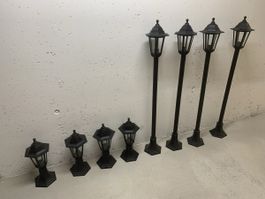 Gartenlampen Set schwarz. Aussenleuchten neuwertig