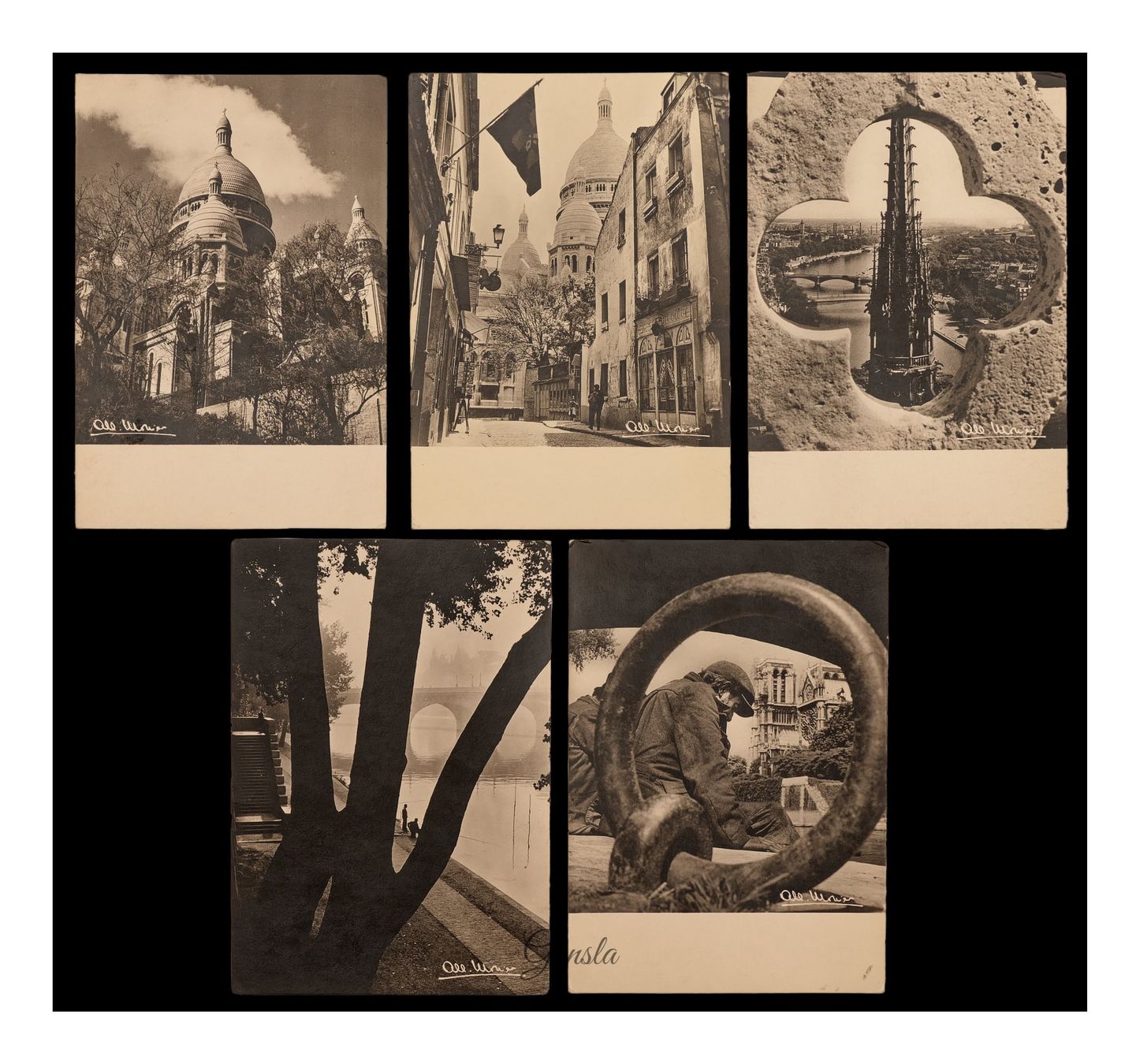 Cartoline postali: PARIS - 1951 "Albert Monnier" (Lot de 5x C.P. – Usato da Onex venduto da gonsla01