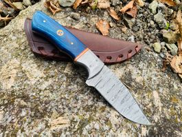 Damast Messer feststehend HANDMADE 21cm ODERMATT No. 74 NEU