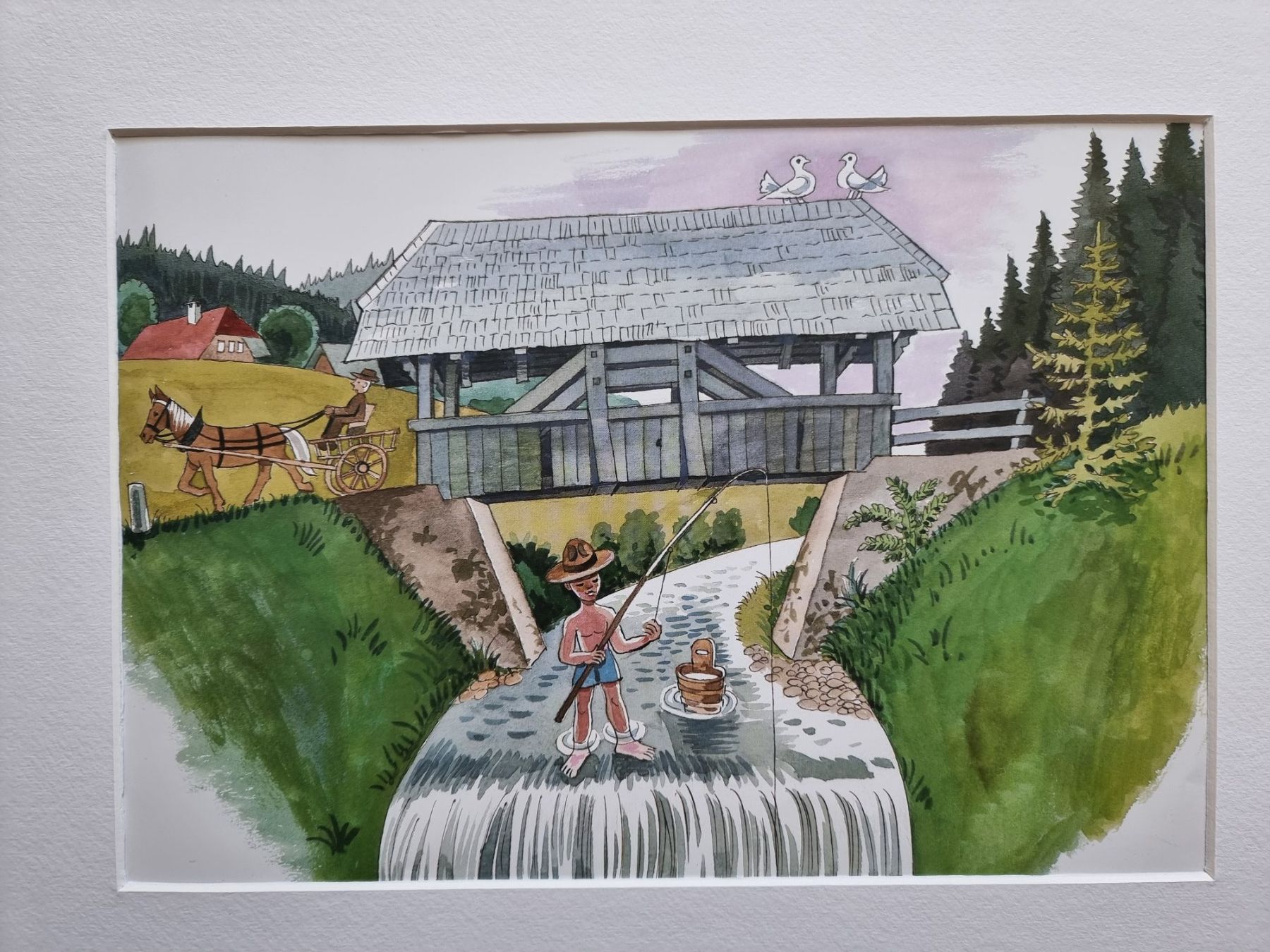 Foto & Immagini: DER BUEB VOM TRUEB BILD HINTER NEUWERTIGEM PASSEPARTOUT – Usato da Gersau venduto da grafik-kunst