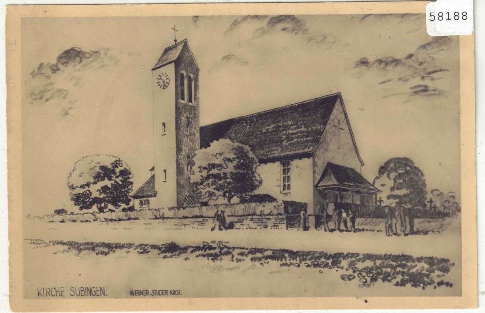 Cartoline postali: Kirche Subingen - Werner Studer Arch. – Usato da Ettingen venduto da Kartenplanet