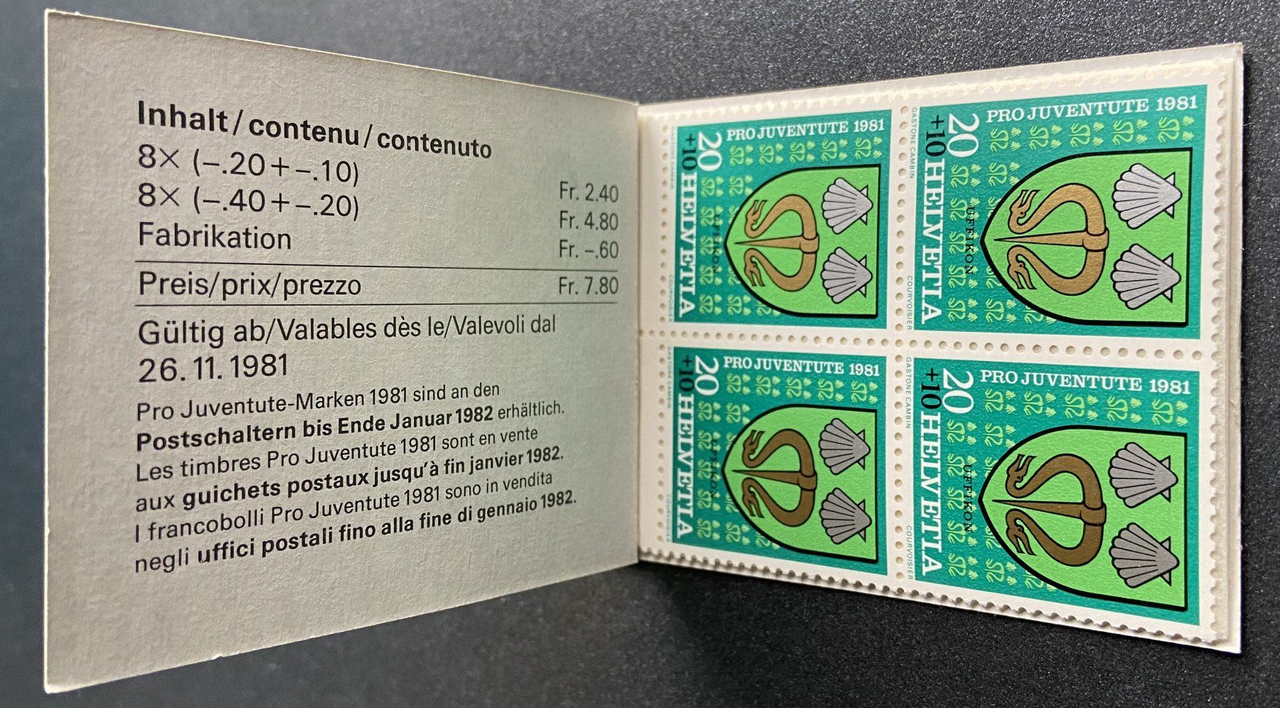 Tutti i francobolli: Pro Juventute-Markenheftchen 1981 postfrisch – Usato da Böckten venduto da Hansi36 1
