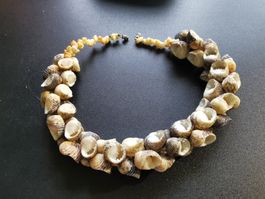 Kette im Ethno-Look, ca. 41 cm, (Maritim, Boho, Strand Stil)