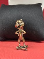 Figur Kater stehend auf Sockel Bronze guter Zustand