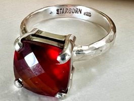 STARBORN USA Designer-Ring/Silber 925 Granat facettiert G57