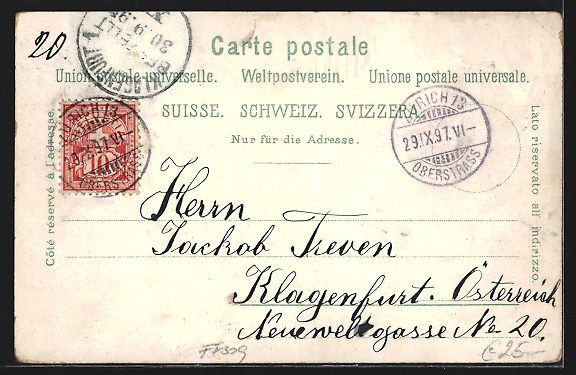Cartes postales: Litho Zürich, Teilansicht mit Flusspart – D'occasion à Berlin par bartko-reher 1
