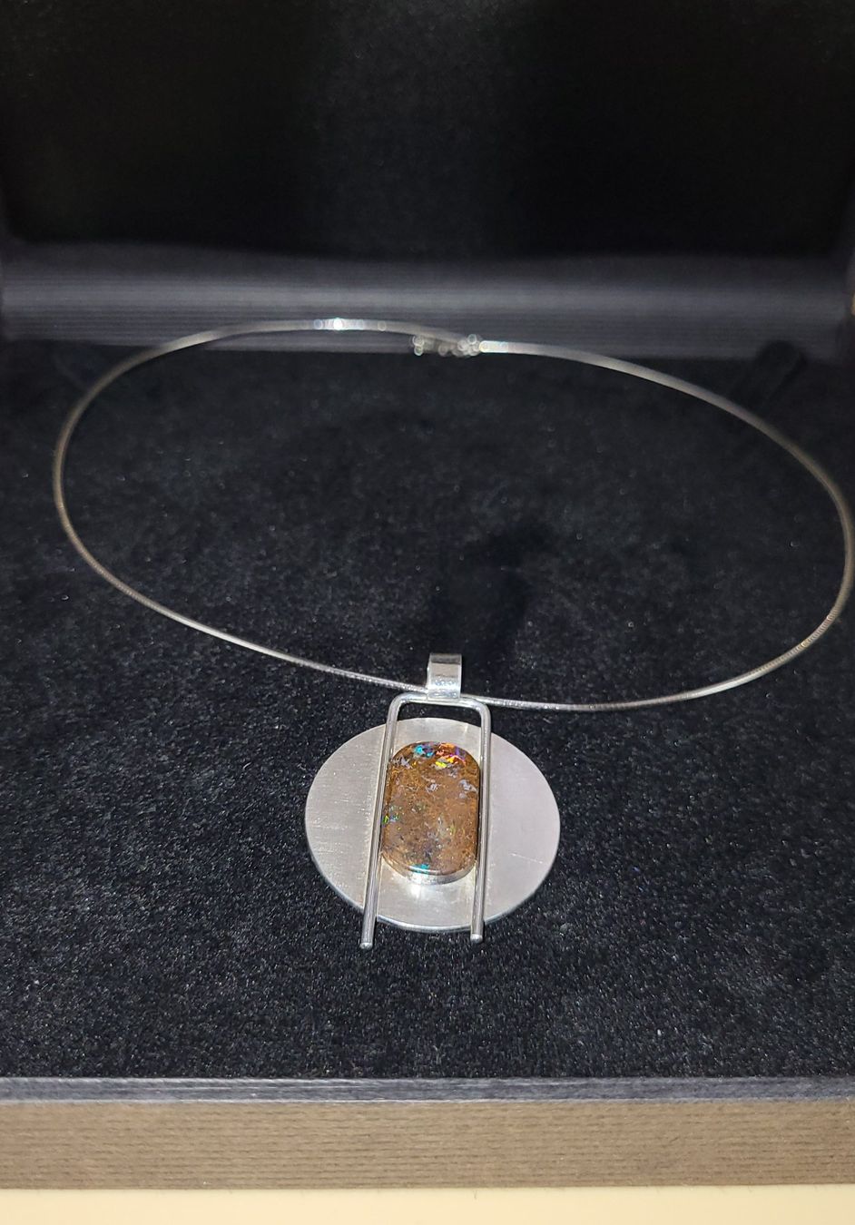 Catenine: Silber Collier mit Opal Anhänger, Goldschmiedearbeit – Usato da Wald ZH venduto da SwissPawnshop 2
