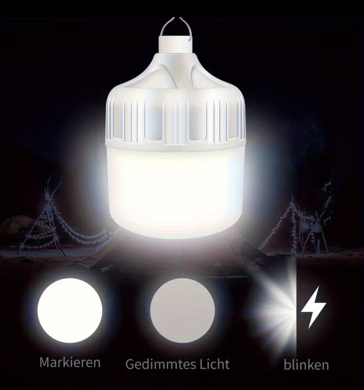 Lampade: Neue USB aufladbare Camping-Lampe in weiss – Nuovo e nell'imballaggio originale da Altenrhein venduto da marcow313 5