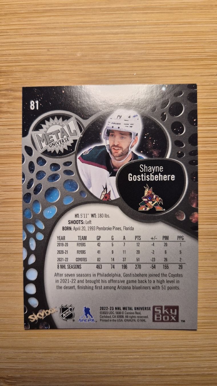 NHL Sammelbilder & Trading cards: NHL Arizona Coyotes Shayne Gostisbehere – Gebraucht aus Bellach von paedu-1980 1