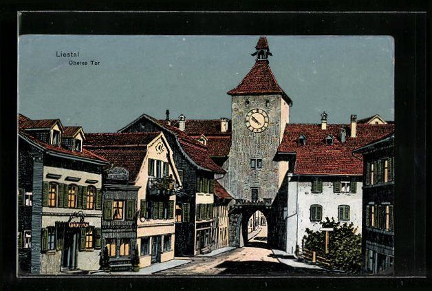 Cartoline postali: AK Liestal, Blick auf Oberes Tor – Usato da Berlin venduto da bartko-reher