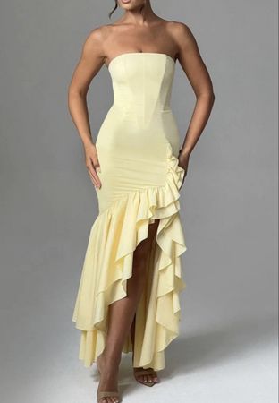 LEMONFARBENES MAXI-ABENDKLEID