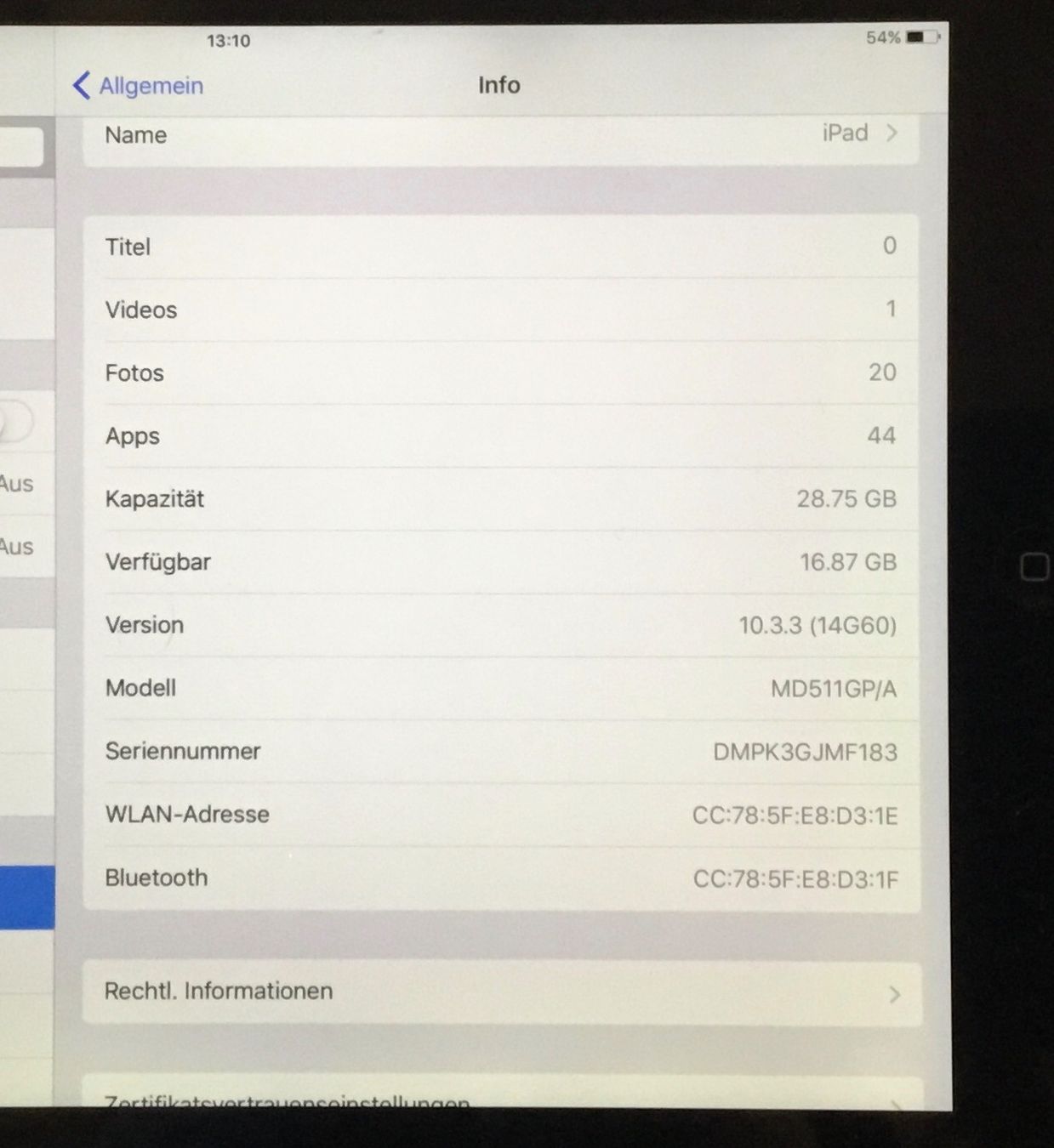 Apple Tablettes PC: Apple iPad (4. Generation) 32 GB – D'occasion à Schlieren par Jeajet 3