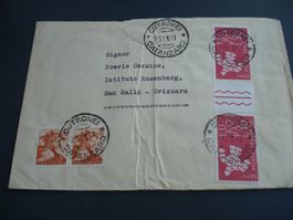 Brief Italien - Schweiz, 1961, mit Zwischensteg