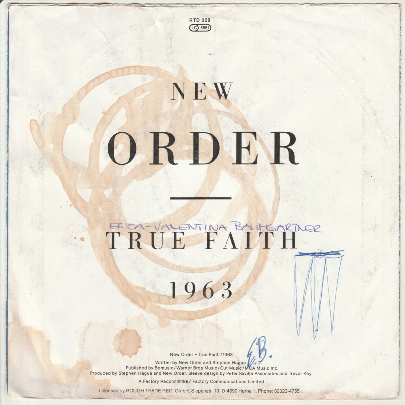Dischi in vinile: New Order - True Faith 7" Vinyl 1987 – Usato da Tübach venduto da JamesStone 1