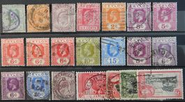 Ceylon British Kolonie Lot mit alten Werten