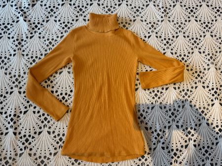 Goldener Rollkragenpullover Rippstrick Herbst Winter XS