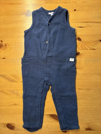 Jumpsuit dunkelblau Grösse 86, Baumwolle, Musselin