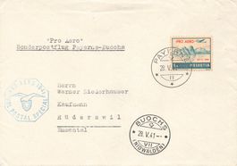 Payerne (VD) Buochs (NW) Pro Aero Sonderpostflug 1941