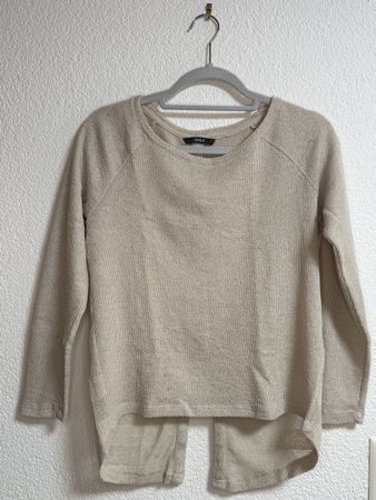 Only Strickpullover Beige mit Knopfleiste hinten