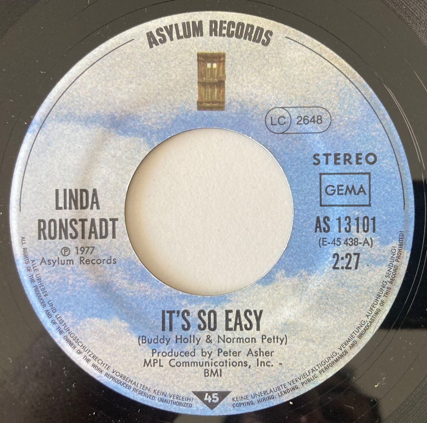 Dischi in vinile: LINDA RONSTADT - IT'S SO EASY – Usato da Bottens venduto da hotter-than-hell 2