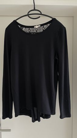 Schwarze Esprit-Bluse mit Spitze, Grösse S