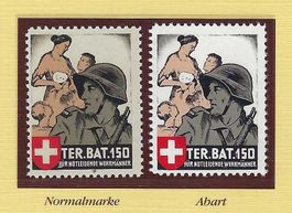 1939, ABART, MILITÄRMARKE, TER. BAT. 150, Nr.258c, DICKES P.