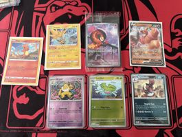 Lot de 7 cartes Pokémon état neuf sous protection