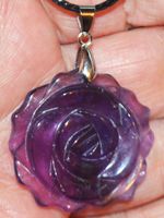 Halskette A-641 – Rose – Amethyst – 33x33mm