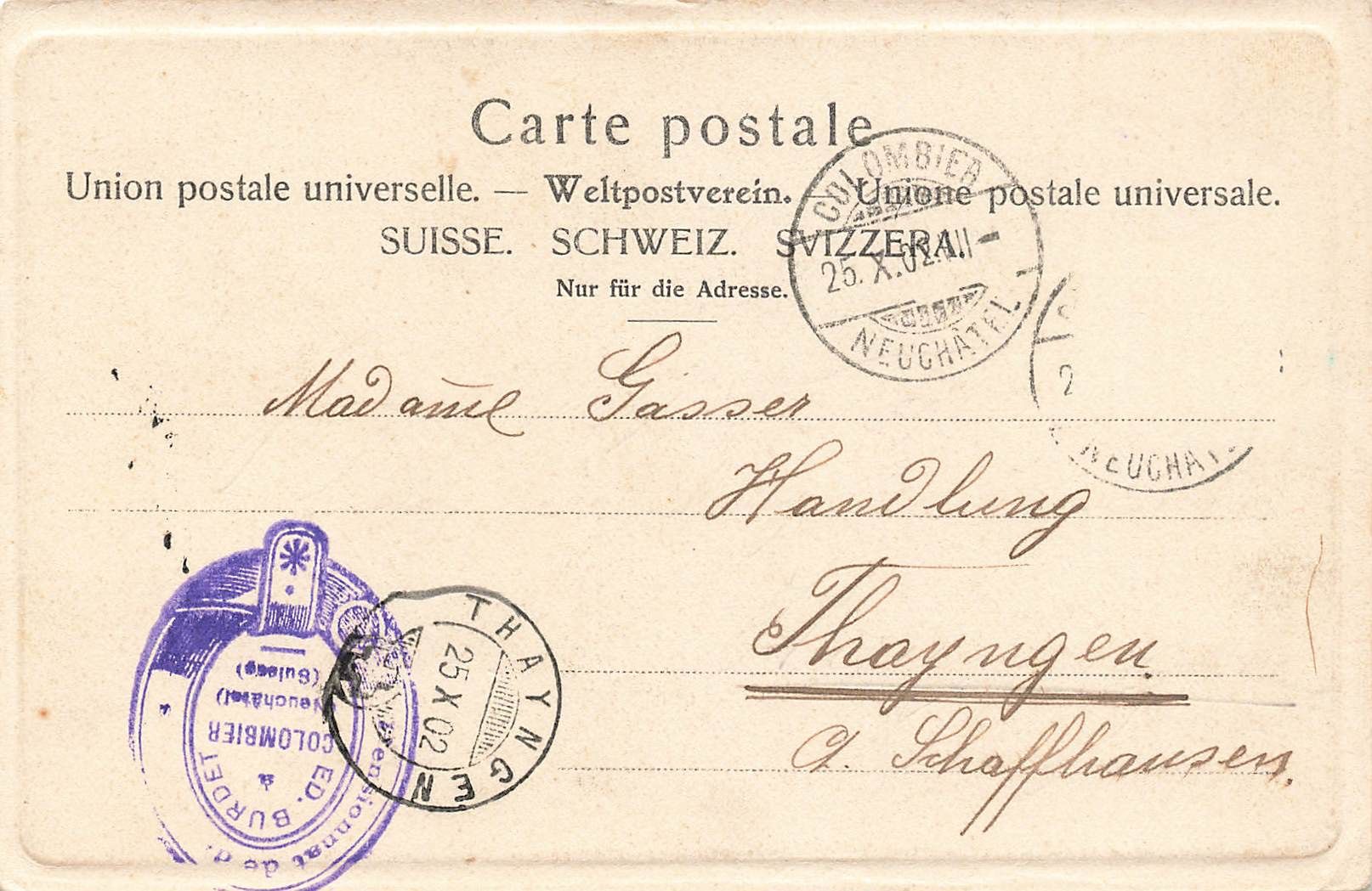 Cartoline postali: Colombier Milvignes – Usato da Biasca venduto da Blenio71 1