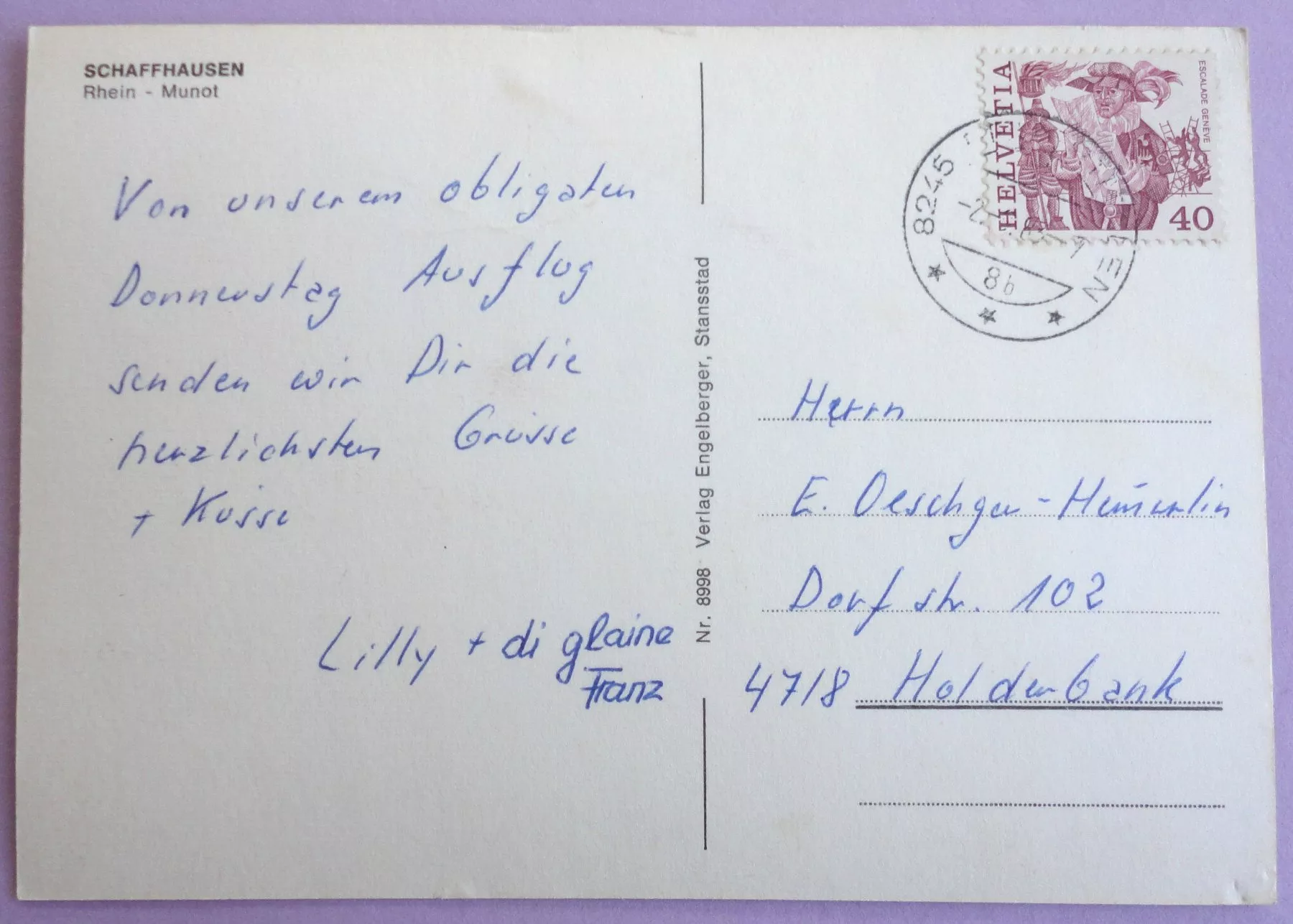 Ansichtskarten: Schaffhausen – Defekt aus Fétigny von Billy2miny 1