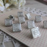 10 Knopfe weiss Silber bouton boutons