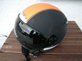 NEU Jet Helm Iota L mattschwarz / orange + zusätz. Visier