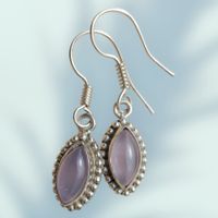 Ohrringe 925 Silber mit Rosenquarz