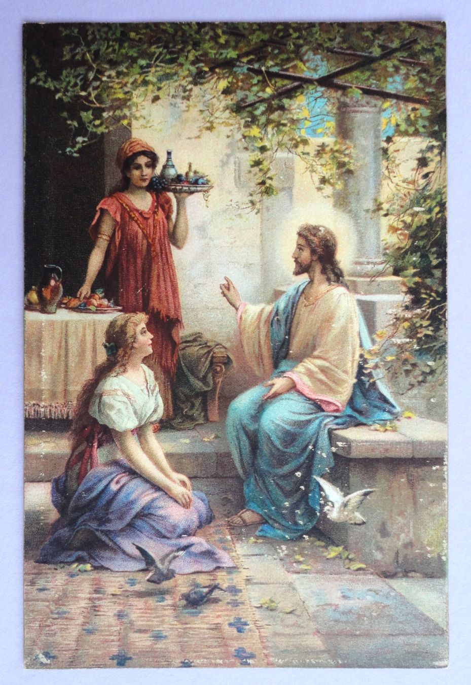 Cartoline postali: Jésus chez Marie et Marthe – Usato da Fétigny venduto da Billy2miny