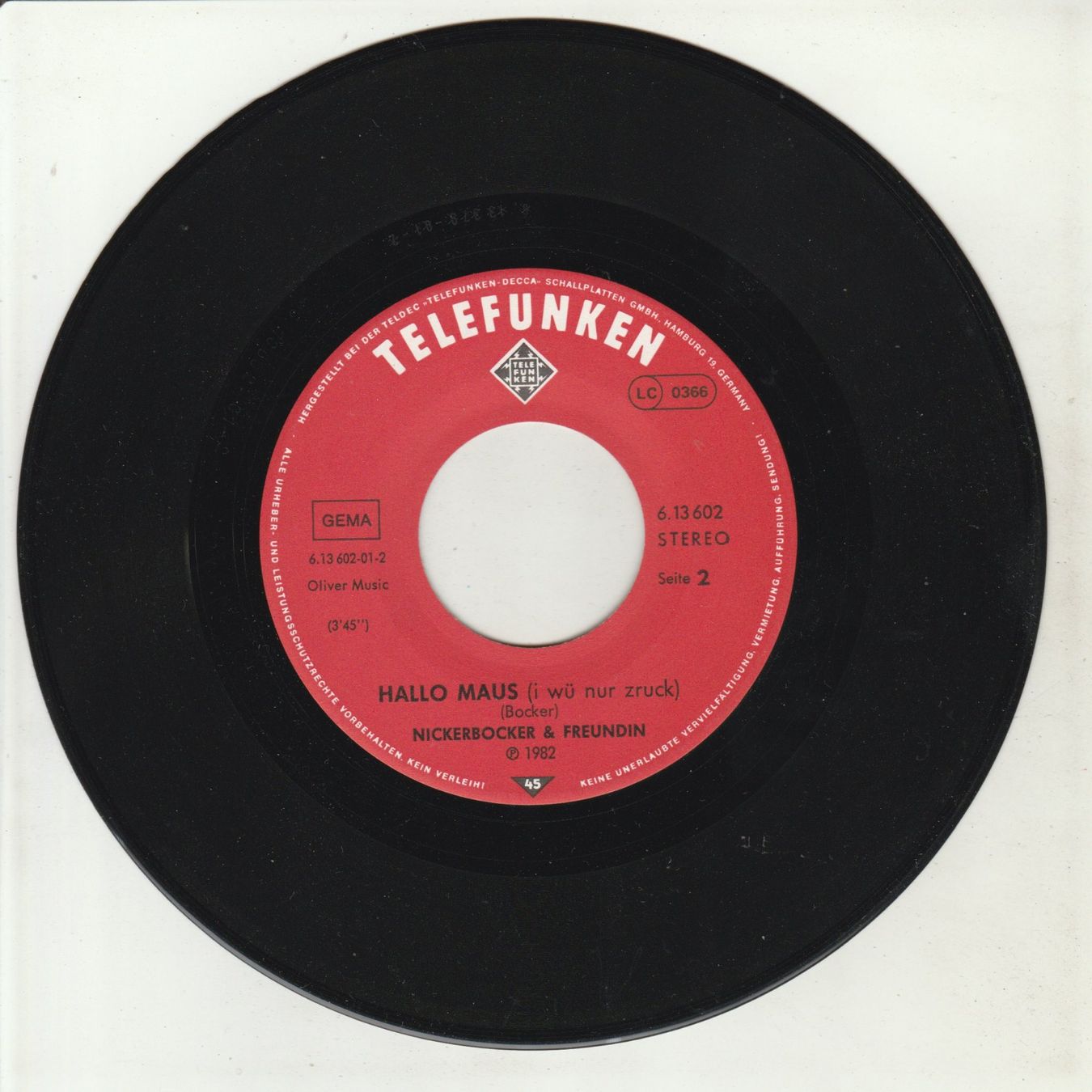 Dischi in vinile: Nickerbocker & Biene - Hallo Klaus 7" Vinyl 1982 – Usato da Tübach venduto da JamesStone 2