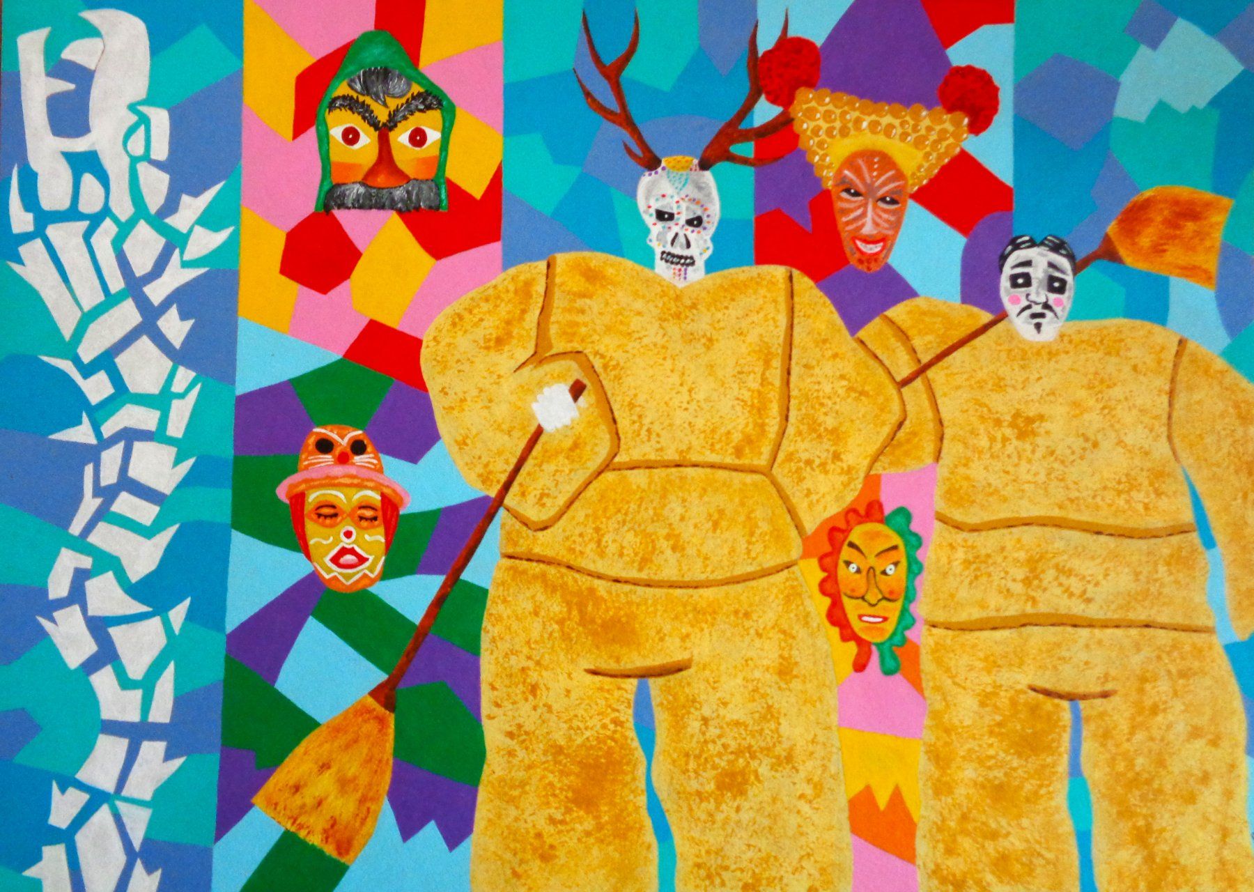 Dipinti: Carnaval d'Evolène (HUN) – Nuovo e nell'imballaggio originale da Romainmôtier venduto da Oaxaca9