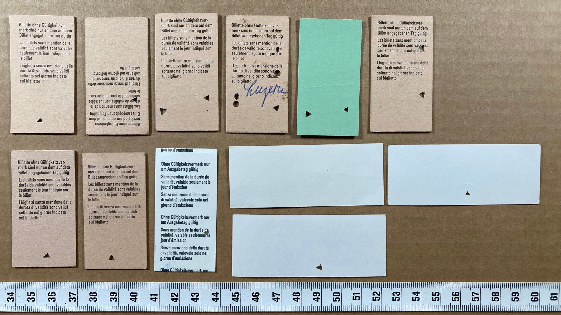 Billets: Oberglatt, 12 alte Bahn Billette, 1983, 1984, SBB – D'occasion à Lenzburg par fh1 1