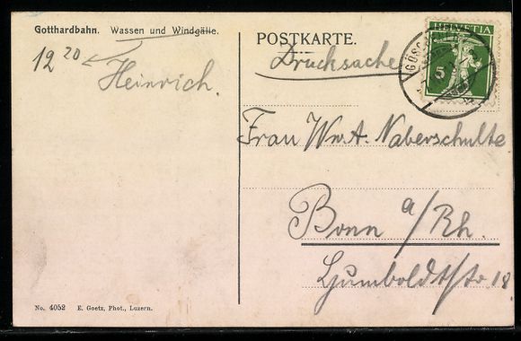 Cartes postales: AK Wassen, Windgälle und Gotthardbahn – D'occasion à Berlin par bartko-reher 1