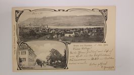 ESCHENZ 1904: s/w Fotokarte mit zwei Bildern, gelaufen R3