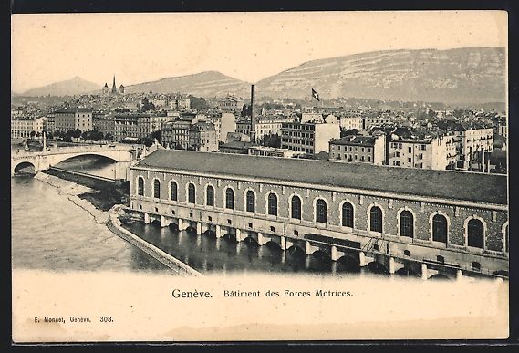 Ansichtskarten: AK Genève, Batiment des Forces Motrices – Gebraucht aus Berlin von bartko-reher