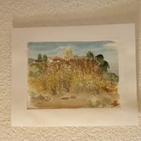 Aquarell Herbstlandschaft signiert