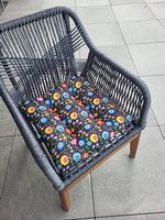 4 Stuhl-Sitzkissen Outdoor - Blumenmuster, 47 × 46 cm