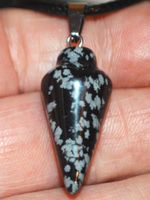 Halskette 8G – Pendel Schneeflocken Obsidian