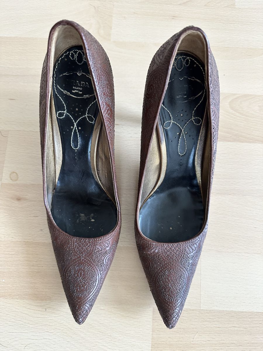 Prada Scarpe da donna: Edle Prada High Heels, braun gemustert, Grösse 37 – Usato da Weiningen ZH venduto da Row